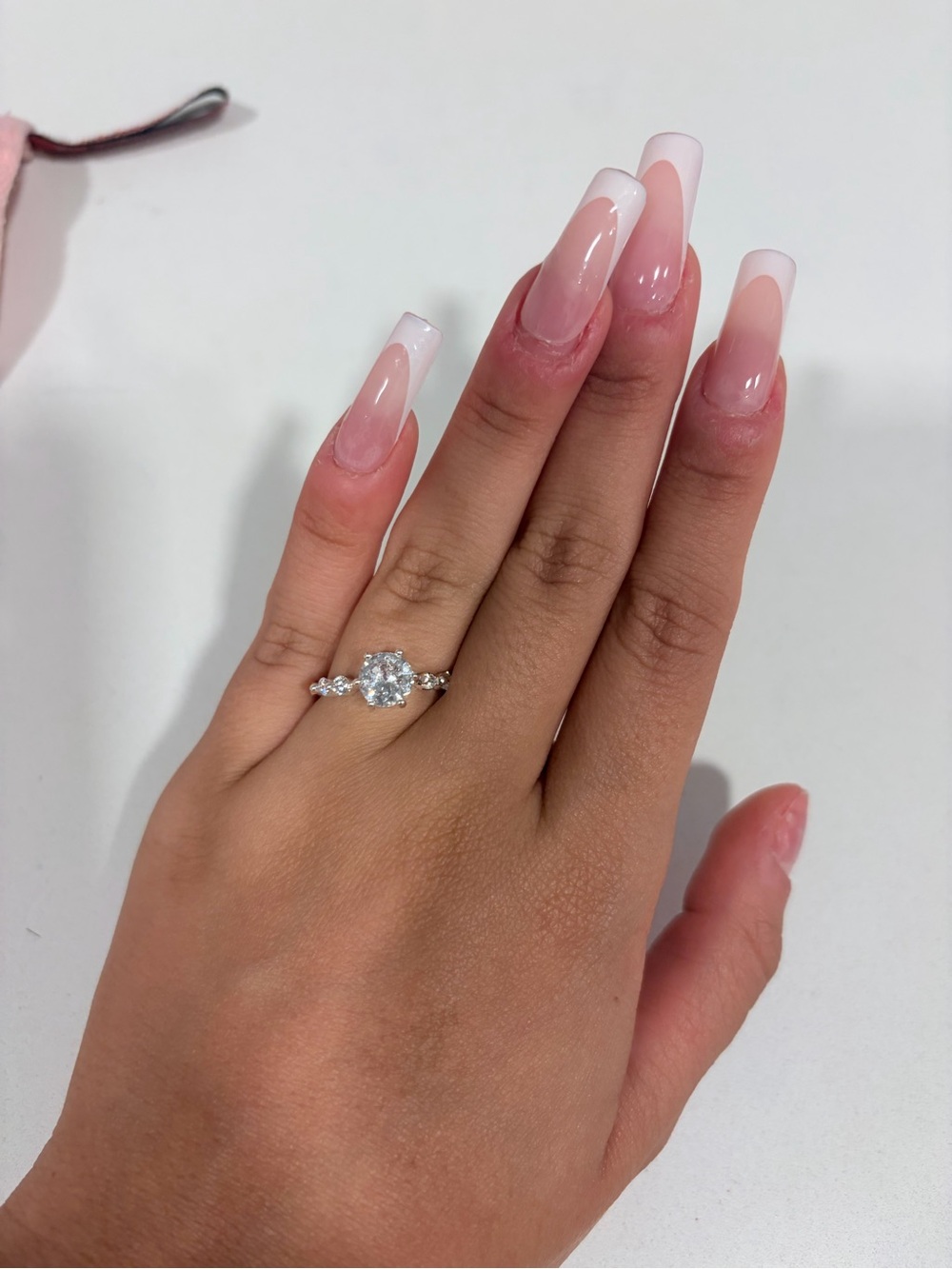 Sparkling Clear Cz Halo Ring in Silver Tone